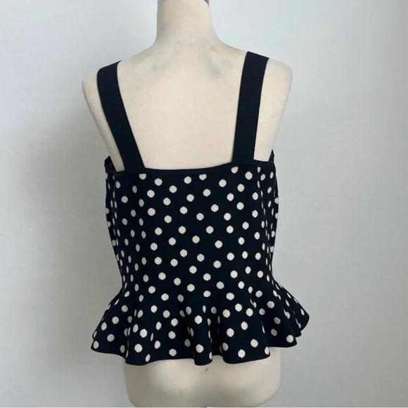 Express Black and White Polka Dot Peplum Camisole - Picture 6 of 8